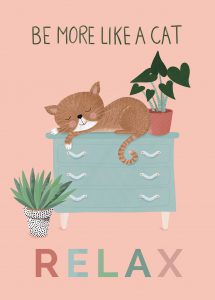 poster cat illustratie illustration poes planten trendy design Utrecht planten urban